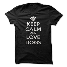 T-SHIRT KEEP CALM AND LOVE DOGS