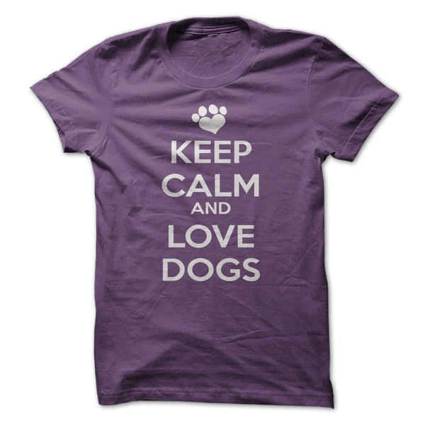 T-SHIRT KEEP CALM AND LOVE DOGS