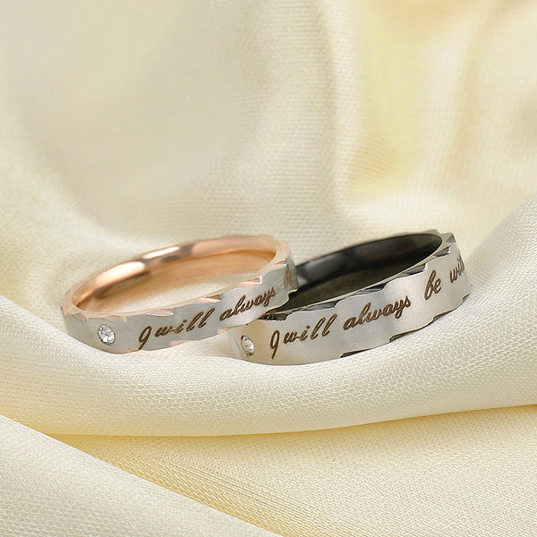 2017 Romatic Lover "I will always be with you" Stainless Steel Couple Rings Classic Rings for Women Wedding Rings