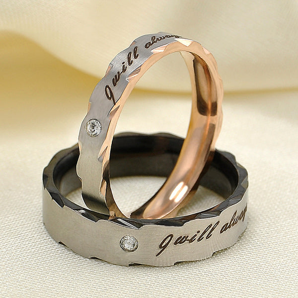 2017 Romatic Lover "I will always be with you" Stainless Steel Couple Rings Classic Rings for Women Wedding Rings