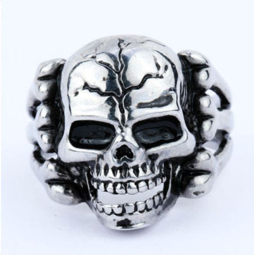 2017 Man's Ring Gothic Men's Skull Flower Biker Zinc alloy Ring Man fashion rings