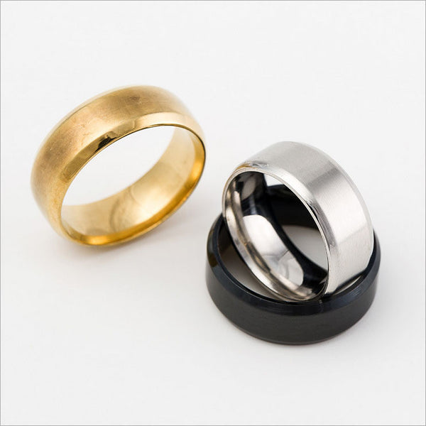 2017 European Style  8MM Stainless Steel Band Classic Men's Rings