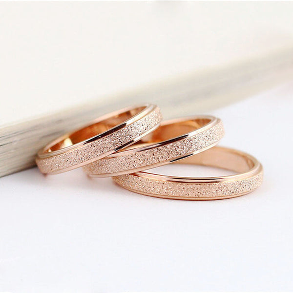 New Romatic Dull Polish Love Stainless Steel Couple Rings Classic Mens Silver Gold Wedding Rings