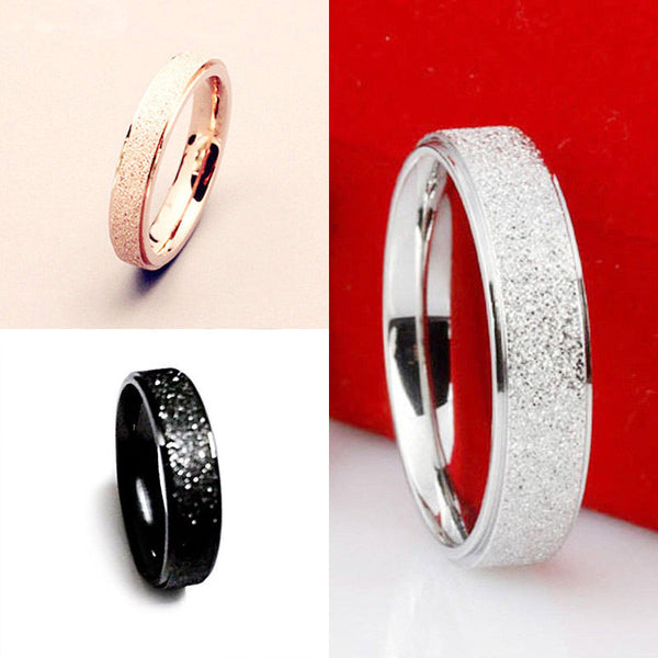 New Romatic Dull Polish Love Stainless Steel Couple Rings Classic Mens Silver Gold Wedding Rings