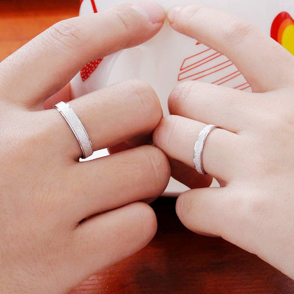 New Romatic Dull Polish Love Stainless Steel Couple Rings Classic Mens Silver Gold Wedding Rings