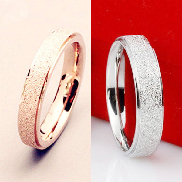 New Romatic Dull Polish Love Stainless Steel Couple Rings Classic Mens Silver Gold Wedding Rings