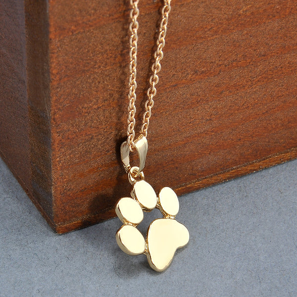 Fashion Cute Pets Dogs Footprints Paw Chain Pendant Necklace Jewelry for Women Sweater
