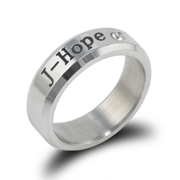 BANGTAN BOYS BTS Ring Men Women Stainless Steel  Name Rings