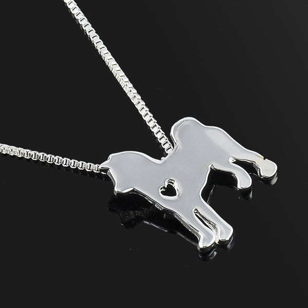 Cute Pet Dog Family Stroll Design pendant necklace Fashion Women Charming Alloy Chain