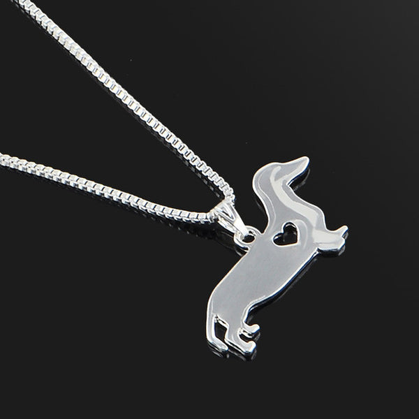Cute Pet Dog Family Stroll Design pendant necklace Fashion Women Charming Alloy Chain