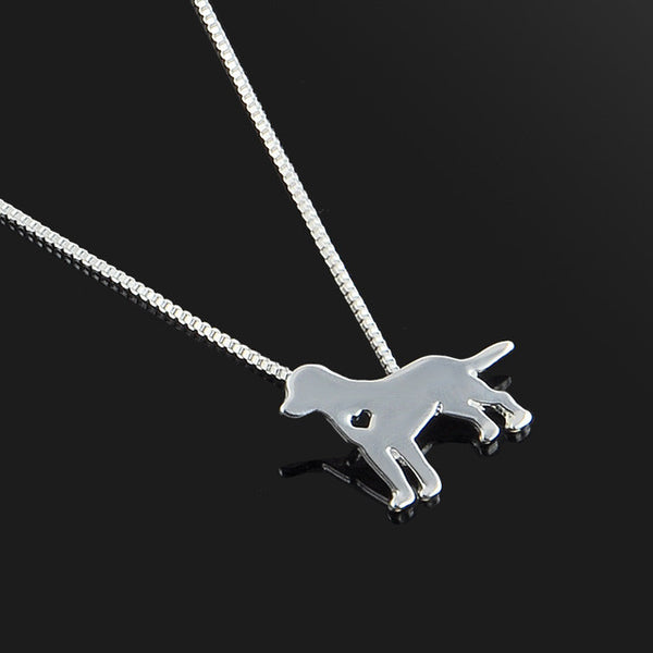 Cute Pet Dog Family Stroll Design pendant necklace Fashion Women Charming Alloy Chain