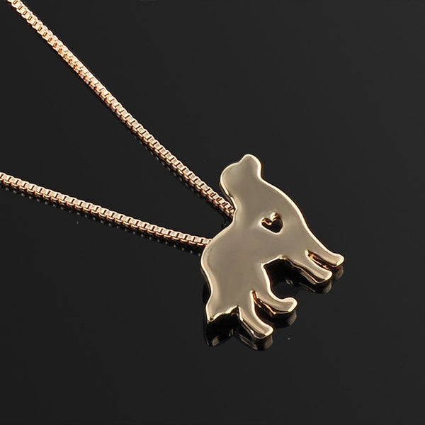 Cute Pet Dog Family Stroll Design pendant necklace Fashion Women Charming Alloy Chain
