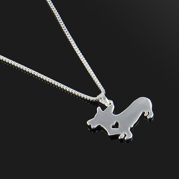 Cute Pet Dog Family Stroll Design pendant necklace Fashion Women Charming Alloy Chain