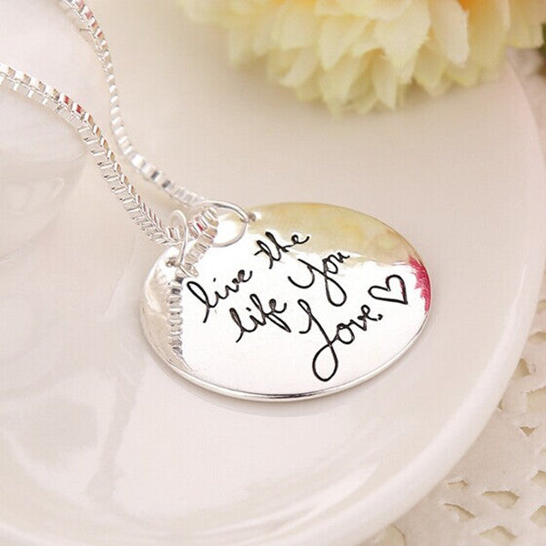 2017 New Fashion Jewelry "Learn From Yesterday,Live For Today, Hope For Tomorrow" Letter Pendant Necklace Gift