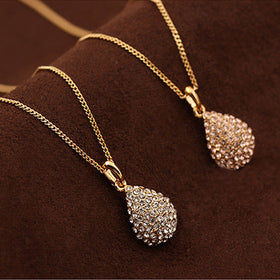 Cute Fashion lady  Rhinestone Drop Pendant Necklace Jewelry for Women