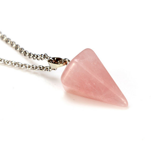 New Natural stone Quartz stone pendant Chain necklace Women