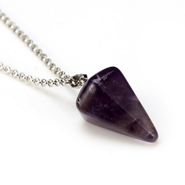New Natural stone Quartz stone pendant Chain necklace Women