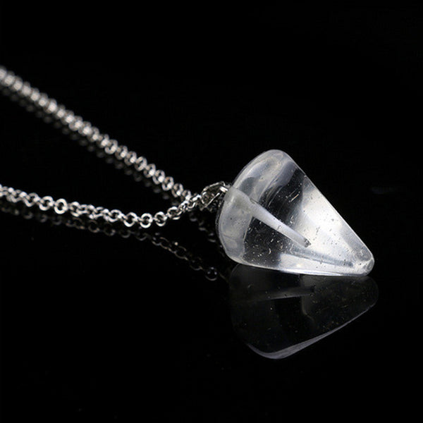 New Natural stone Quartz stone pendant Chain necklace Women
