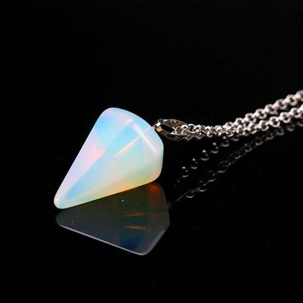 New Natural stone Quartz stone pendant Chain necklace Women