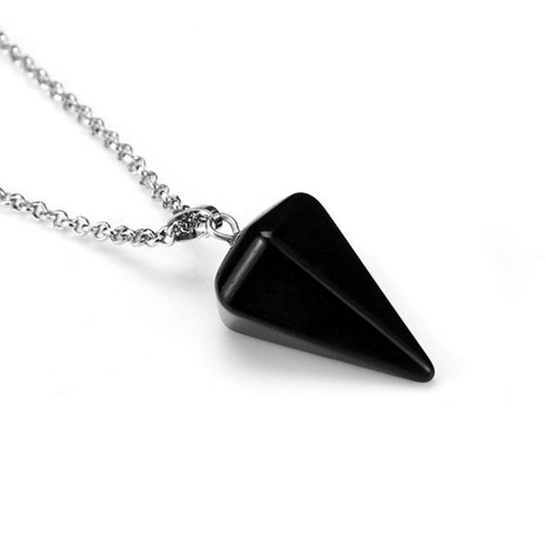 New Natural stone Quartz stone pendant Chain necklace Women