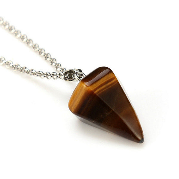 New Natural stone Quartz stone pendant Chain necklace Women