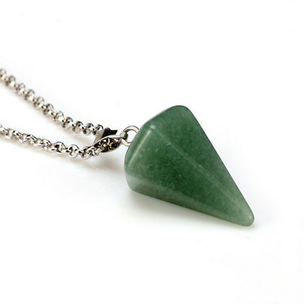 New Natural stone Quartz stone pendant Chain necklace Women