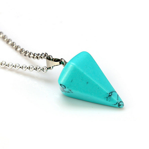 New Natural stone Quartz stone pendant Chain necklace Women