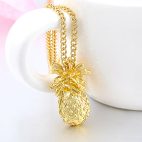 Fashion Gold color Pineapple Pendant Chain Necklace Women Girls