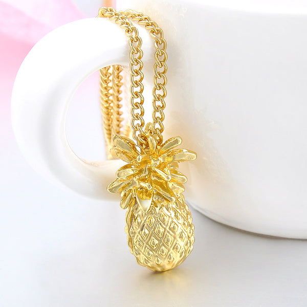 Fashion Gold color Pineapple Pendant Chain Necklace Women Girls