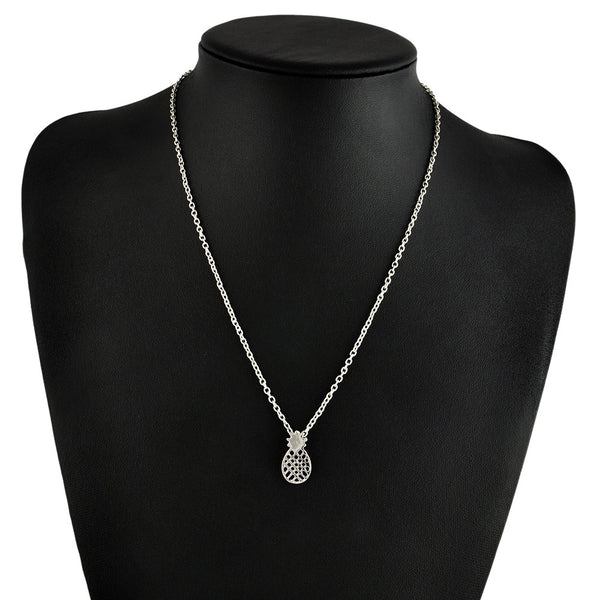 Yanqueens Fashion Gold color Pierced Pineapple Pendant Chain Necklace Women