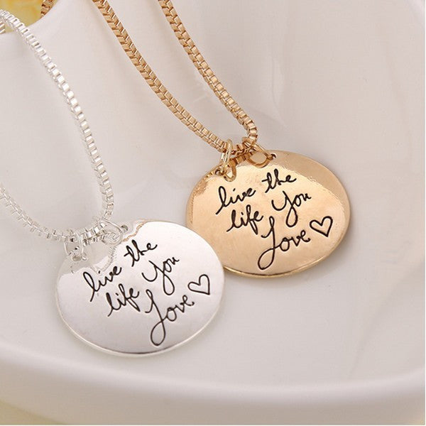 2017 New Fashion Jewelry "Learn From Yesterday,Live For Today, Hope For Tomorrow" Letter Pendant Necklace Gift