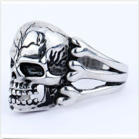 2017 Man's Ring Gothic Men's Skull Flower Biker Zinc alloy Ring Man fashion rings