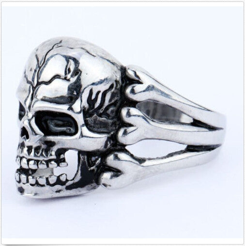 2017 Man's Ring Gothic Men's Skull Flower Biker Zinc alloy Ring Man fashion rings