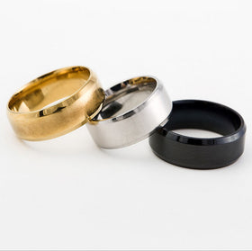 2017 European Style  8MM Stainless Steel Band Classic Men's Rings